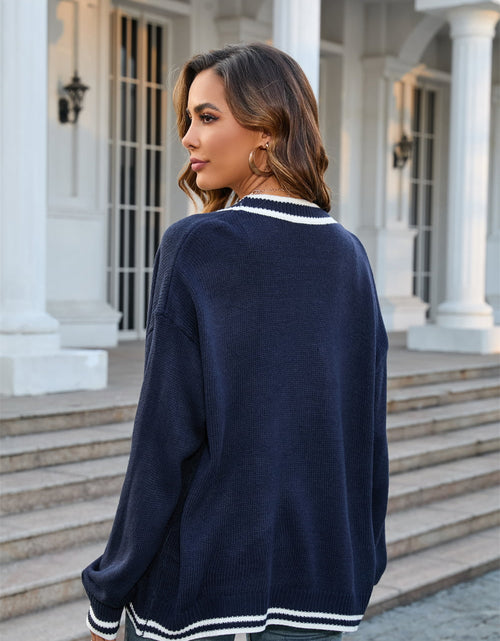 Load image into Gallery viewer, Angel Wings Buttoned V-Neck Long Sleeve Cardigan
