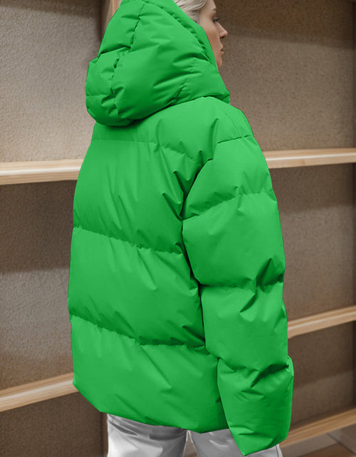 Load image into Gallery viewer, Pocketed Zip Up Hooded Puffer Jacket
