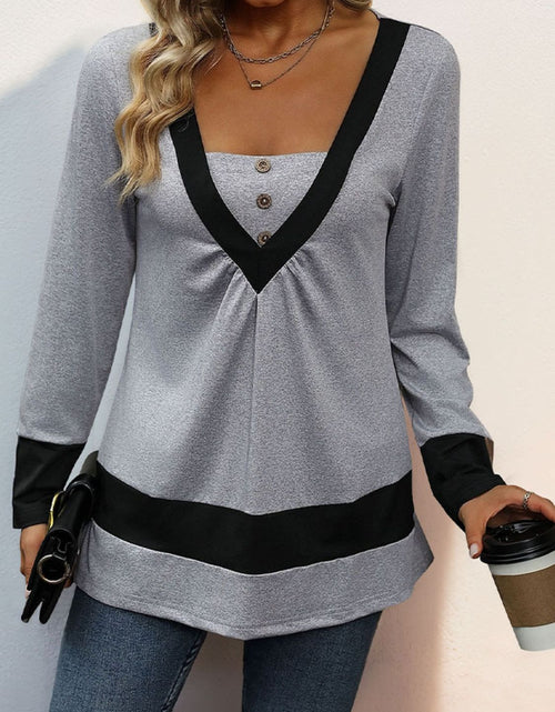 Load image into Gallery viewer, Perfee Contrast Long Sleeve T-Shirt
