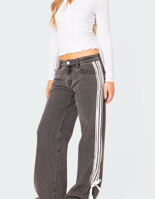 Load image into Gallery viewer, Side Striped Loose Fit Jeans
