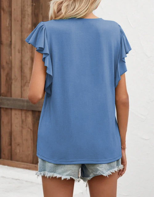 Load image into Gallery viewer, Notched Cap Sleeve T-Shirt

