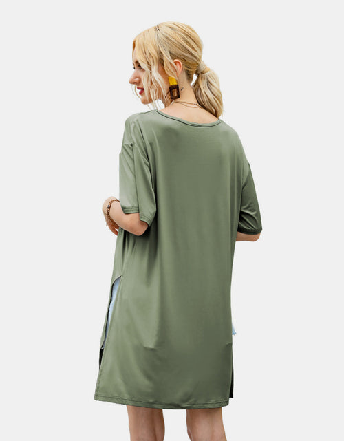 Load image into Gallery viewer, Ivy Lane Slit Boat Neck Half Sleeve T-Shirt
