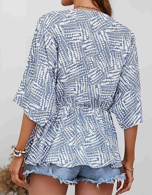 Load image into Gallery viewer, Printed V-Neck Dolman Sleeve Blouse
