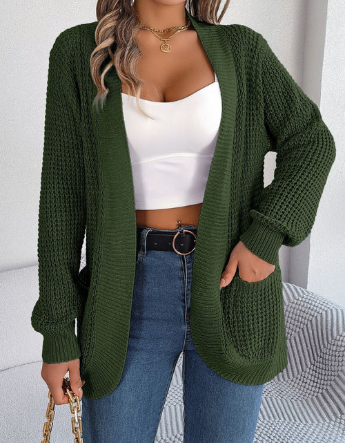 Load image into Gallery viewer, Open Front Long Sleeve Cardigan with Pockets
