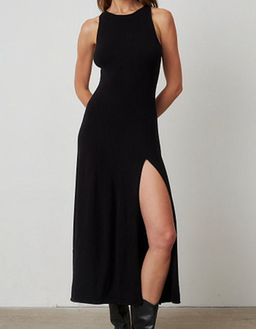 Load image into Gallery viewer, Side Slit Round Neck Sleeveless Dress
