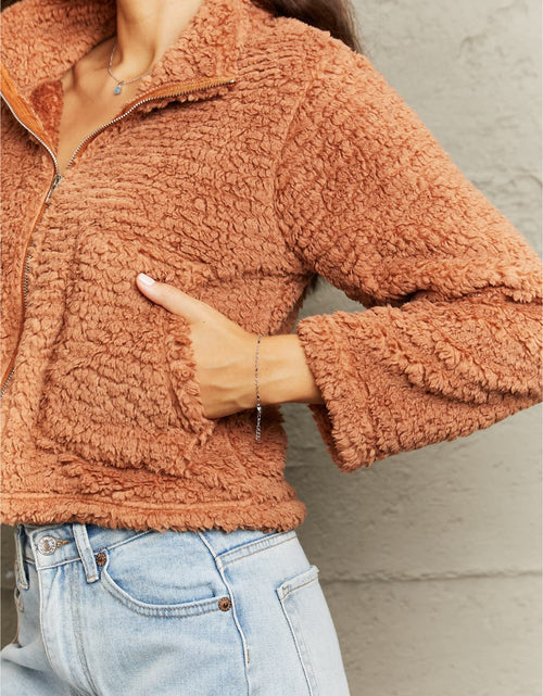 Load image into Gallery viewer, Zip-Up Collared Teddy Jacket
