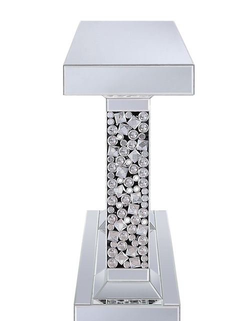 Load image into Gallery viewer, Lachina - Glam Mirrored Faux Gems Console Table - Silver by Couch.com
