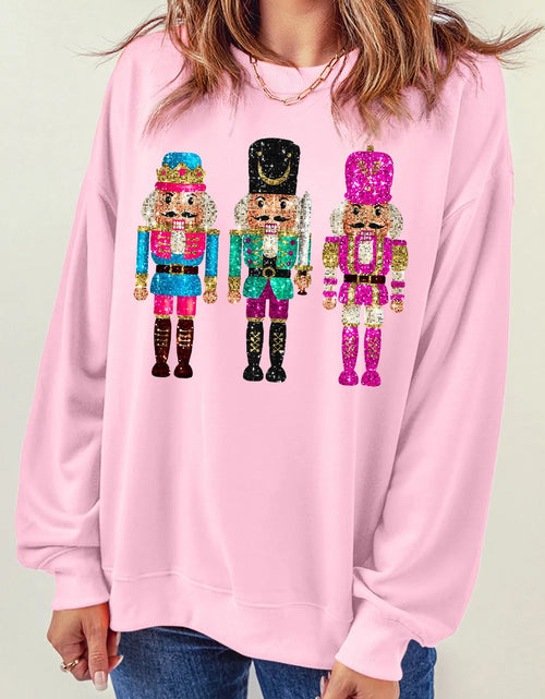 Load image into Gallery viewer, Nutcracker Graphic Round Neck Long Sleeve Sweatshirt
