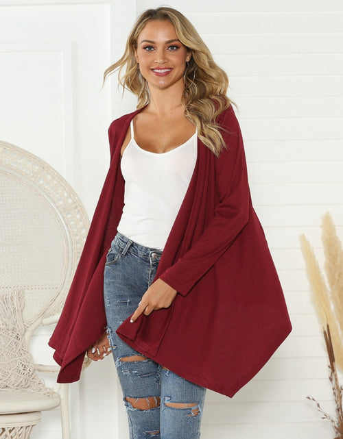 Load image into Gallery viewer, Shiny Floral Open Front Long Sleeve Cardigan
