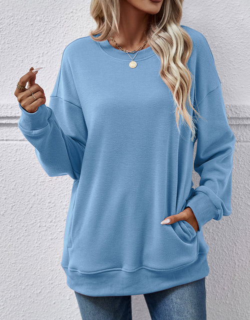 Load image into Gallery viewer, Dropped Shoulder Sweatshirt with Pockets
