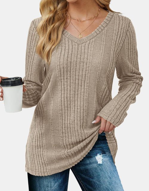 Load image into Gallery viewer, V-Neck Long Sleeve T-Shirt
