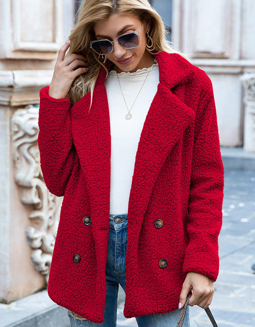 Load image into Gallery viewer, Ivy Lane Full Size Lapel Collar Sherpa Coat
