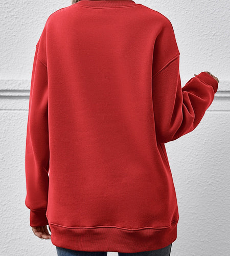 LIVE CHRISTMAS Drop Shoulder Round Neck Sweatshirt