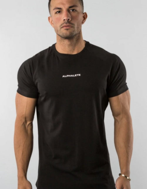 Load image into Gallery viewer, Men's Plus Size Letter Round Neck Short Sleeve T-Shirt
