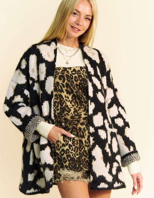 Load image into Gallery viewer, Davi &amp; Dani Leopard Open Front Long Sleeve Cardigan
