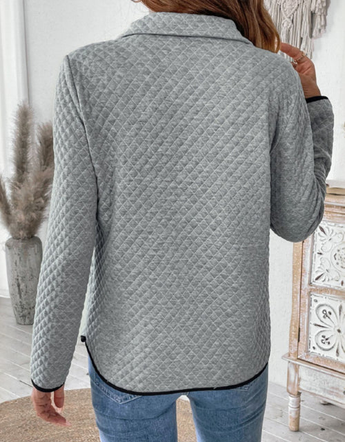 Load image into Gallery viewer, Perfee Texture Half Zip Long Sleeve Sweatshirt
