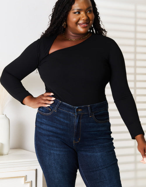 Load image into Gallery viewer, Basic Bae Asymmetrical Neck Long Sleeve Top
