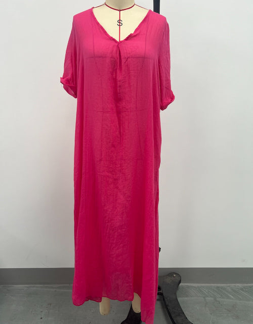 Load image into Gallery viewer, Full Size V-Neck Short Sleeve Midi Dress Plus Size
