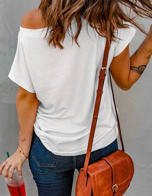 Load image into Gallery viewer, Sequin Lucky Clover Boat Neck T-Shirt
