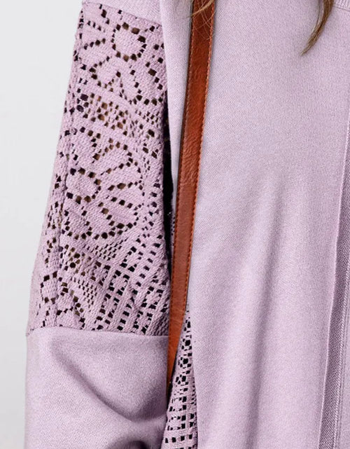 Load image into Gallery viewer, Openwork Round Neck Long Sleeve Sweatshirt
