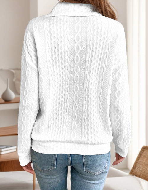 Load image into Gallery viewer, Oblique Zipper Collared Neck Long Sleeve Sweatshirt

