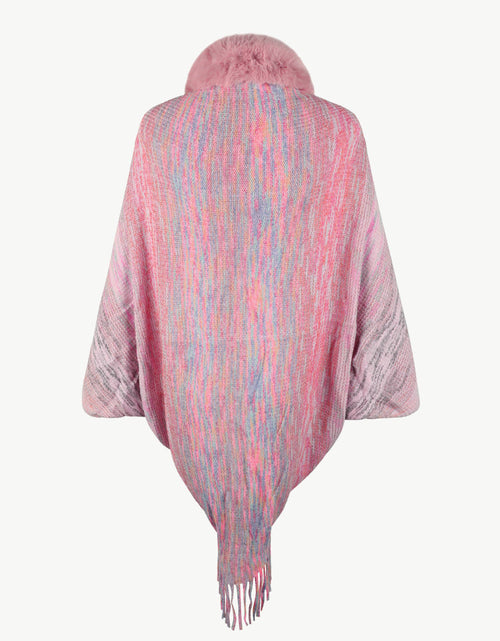 Load image into Gallery viewer, Open Front Fringe Hem Poncho
