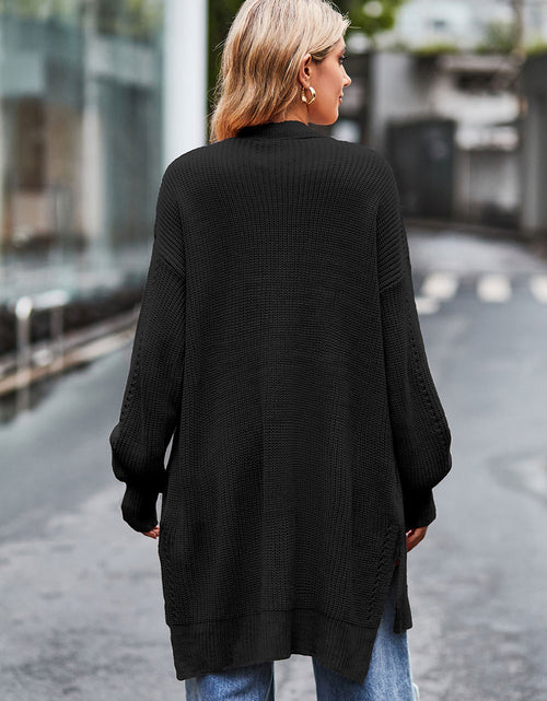 Load image into Gallery viewer, Open Front Dropped Shoulder Longline Cardigan
