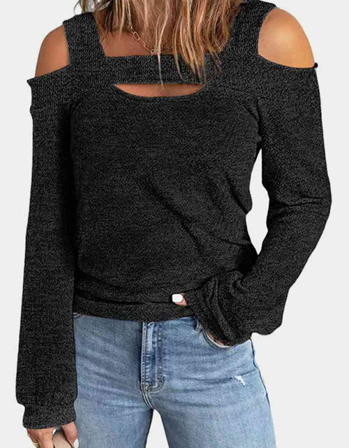 Load image into Gallery viewer, Full Size Cutout Cold Shoulder Blouse
