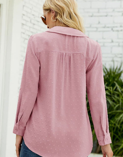 Load image into Gallery viewer, Swiss Dot Johnny Collar Blouse
