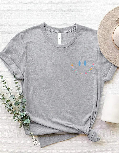 Load image into Gallery viewer, Letter Graphic Round Neck Short Sleeve T-Shirt
