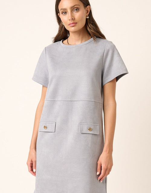 Load image into Gallery viewer, Mittoshop Suede Short Sleeve Mini Dress
