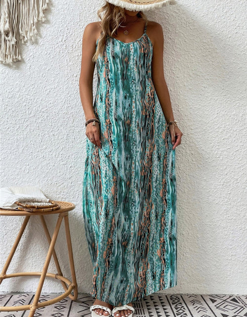 Load image into Gallery viewer, Full Size Printed Scoop Neck Maxi Cami Dress
