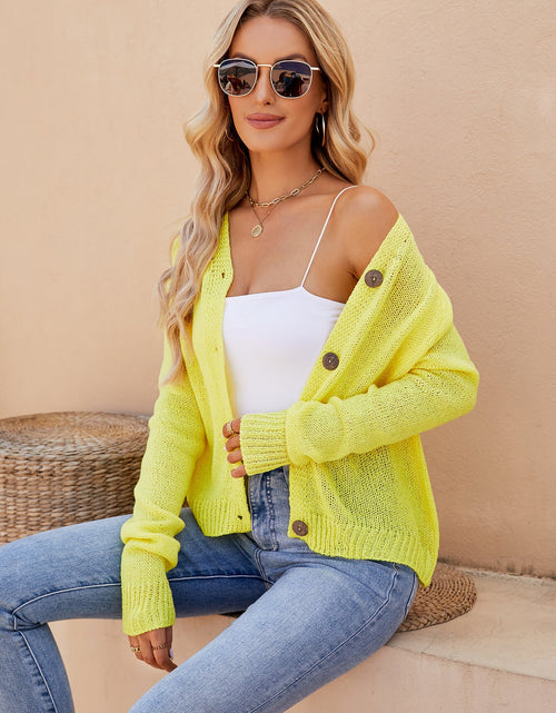 Load image into Gallery viewer, Raglan Sleeve Button Front Cardigan
