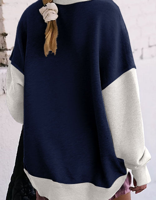 Load image into Gallery viewer, Contrast Round Neck Long Sleeve Sweatshirt
