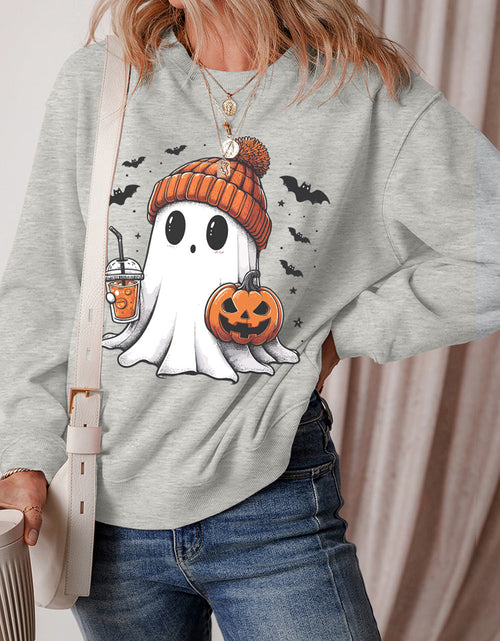 Load image into Gallery viewer, Ghost Round Neck Long Sleeve Sweatshirt

