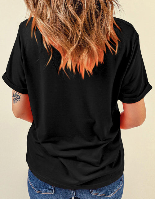 Load image into Gallery viewer, Rhinestone US Flag Round Neck Short Sleeve T-Shirt
