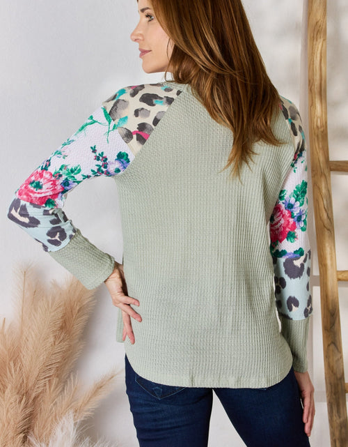 Load image into Gallery viewer, Hailey &amp; Co Full Size Printed Round Neck Blouse
