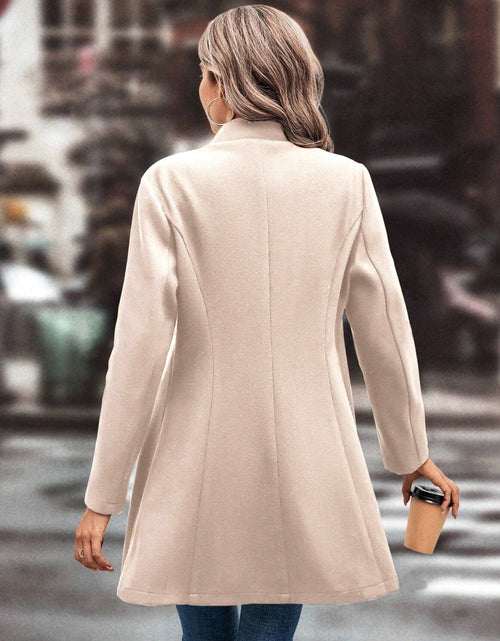 Load image into Gallery viewer, Collared Neck Long Sleeve Longline Coat
