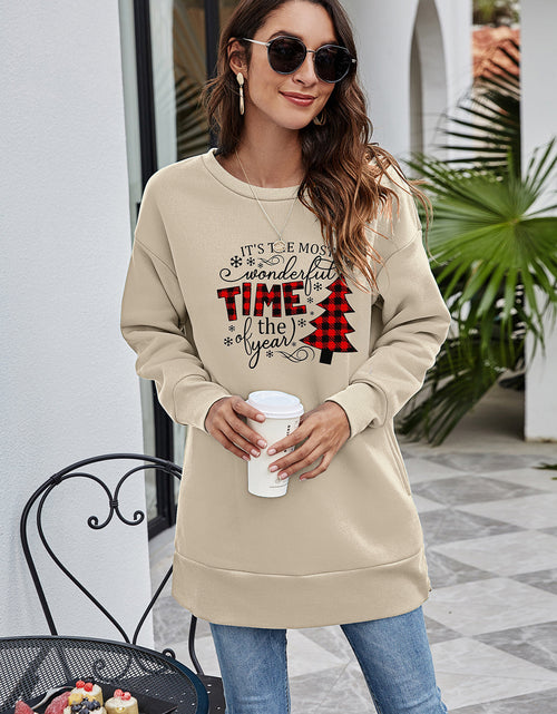 Load image into Gallery viewer, Christmas Tree Graphic Drop Shoulder Sweatshirt
