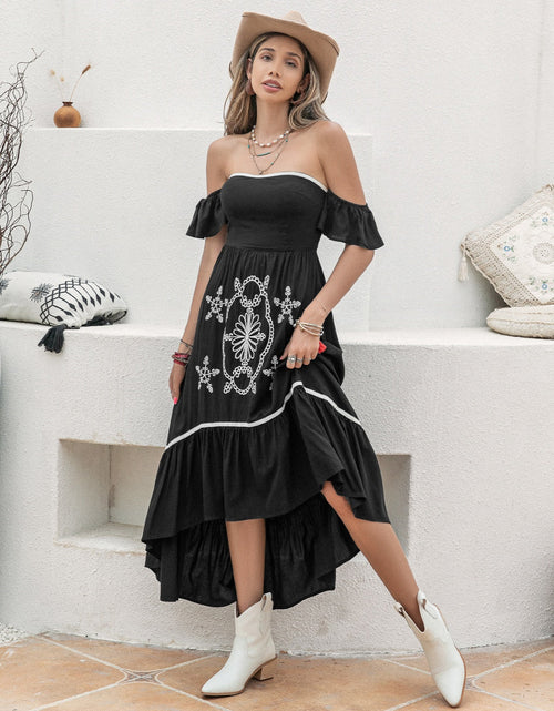 Load image into Gallery viewer, High-Low Off-Shoulder Dress
