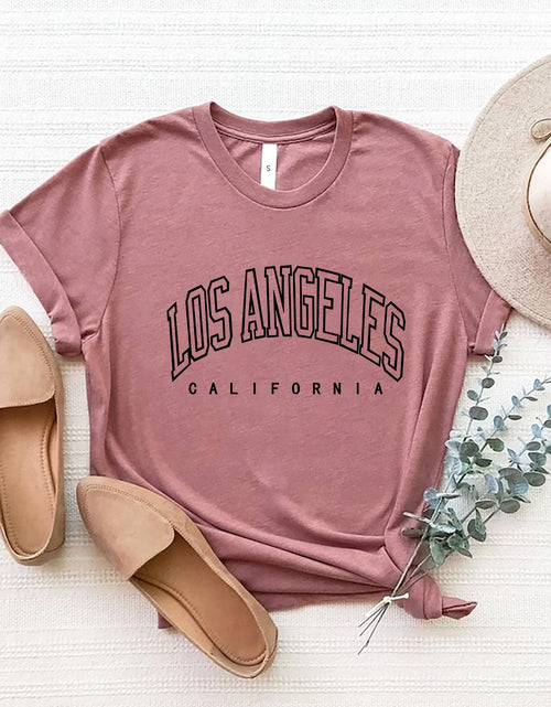 Load image into Gallery viewer, LOS ANGELES CALIFORNIA Round Neck T-Shirt
