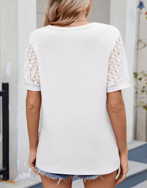 Load image into Gallery viewer, Lace Short Sleeve T-Shirt
