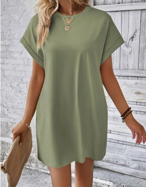 Load image into Gallery viewer, Short Sleeve Mini Tee Dress with Pockets
