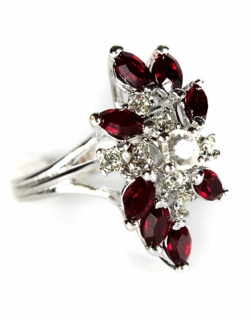 Load image into Gallery viewer, Vintage Jewelry Austrian Crystal Cocktail Ring 18k White Gold Electroplated by PVD Vintage Jewelry
