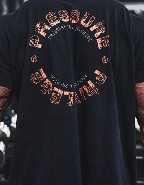 Load image into Gallery viewer, Men's Plus Size Letter Round Neck Short Sleeve T-Shirt
