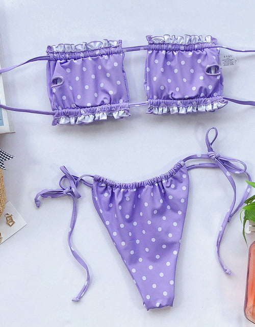 Load image into Gallery viewer, Frill Trim Ruched Bikini Set
