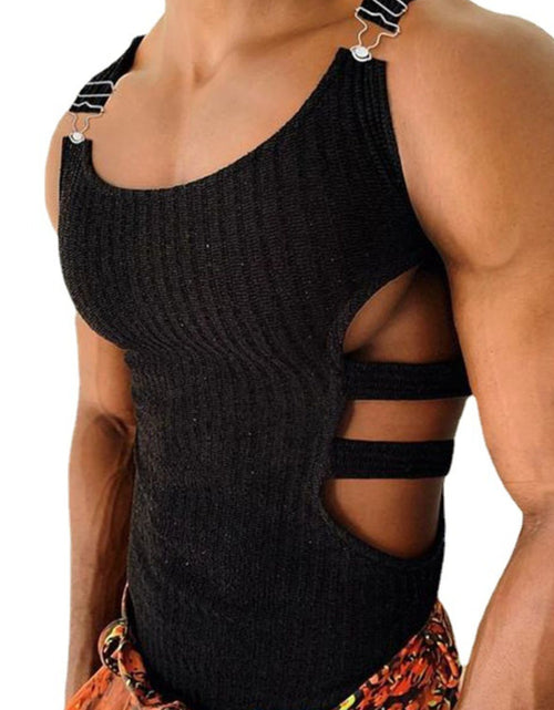 Load image into Gallery viewer, Men's Full Size Side Cutout Round Neck Tank Plus Size
