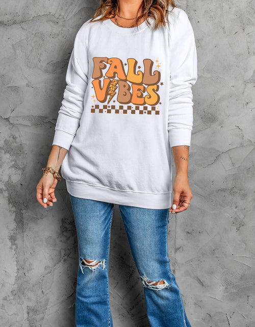 Load image into Gallery viewer, Letter Graphic Round Neck Long Sleeve Sweatshirt
