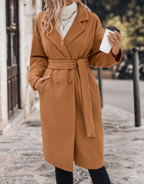 Load image into Gallery viewer, Perfee Dropped Shoulder Tie Waist Coat
