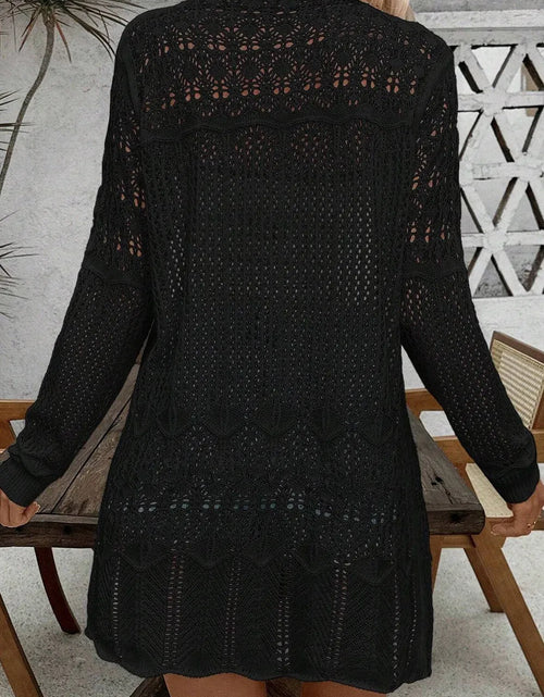 Load image into Gallery viewer, Openwork Open Front Long Sleeve Cardigan
